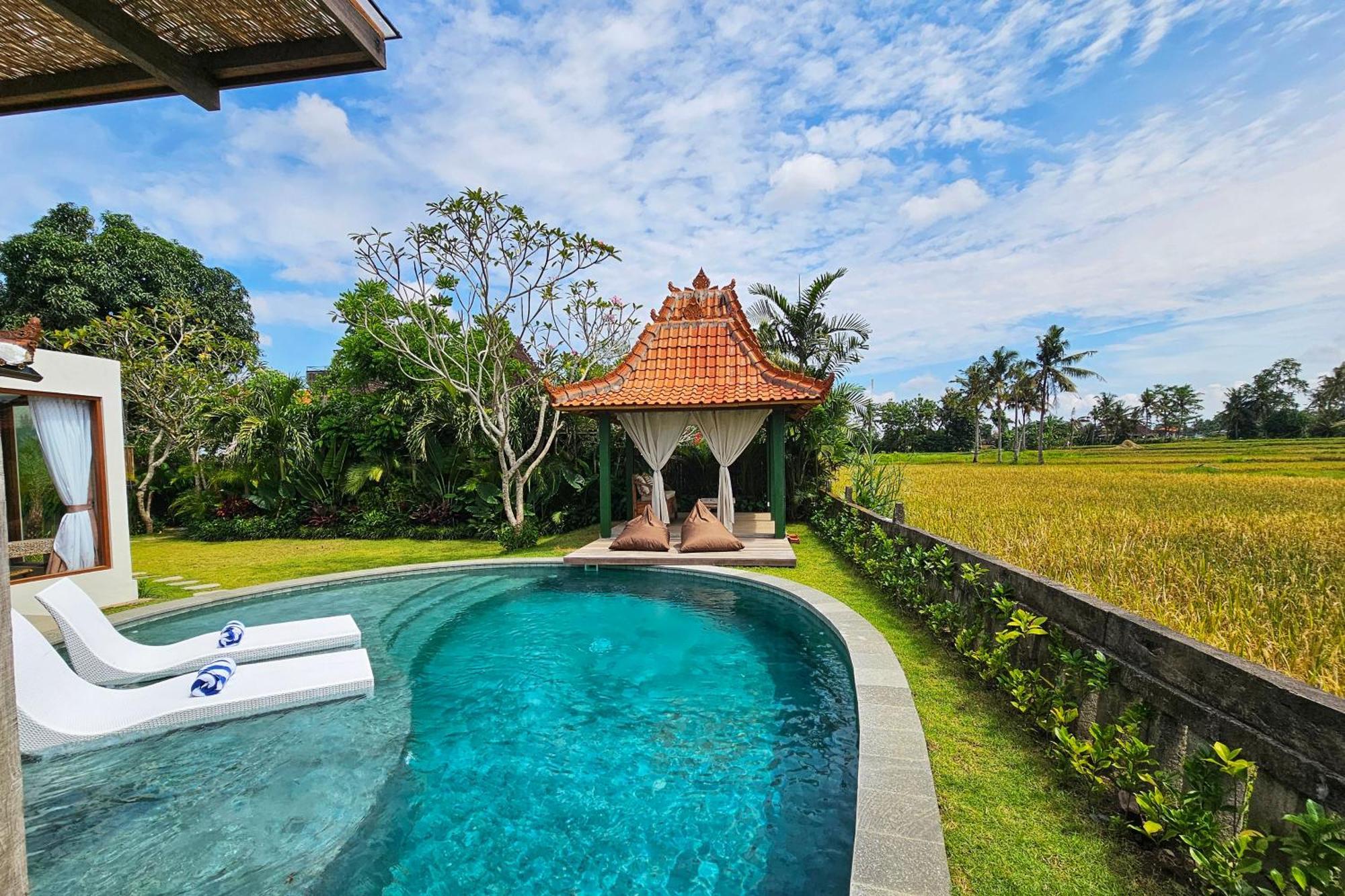 Diyara - 6000 Sq Ft Private - Stunning Rice Field View - Big Pool & Garden Pousada Ubud