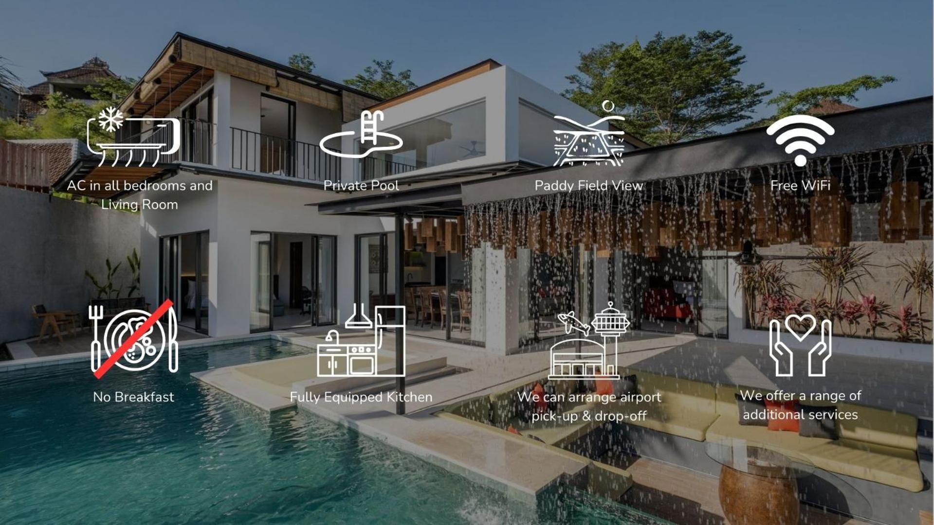 Villa Cakra - 4 Bedroom Luxury With Infinity Pool And Paddy Field View *